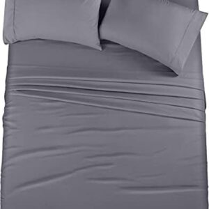 Utopia Bedding Full Bed Sheets Set - 4 Piece Bedding - Brushed Microfiber - Shrinkage and Fade Resistant - Easy Care (Full, Grey)