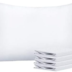 NTBAY Queen Pillowcase Set - 4 Pack Brushed Microfiber 20x30 Pillowcases - Soft, Wrinkle-Free, Fade-Resistant, Stain-Resistant, White Pillowcases with Envelope Closure - 20x30 Inches, White