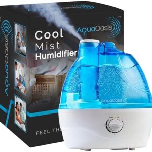 AquaOasis® Cool Mist Humidifier (2.2L Water Tank) Quiet Ultrasonic Humidifiers for Bedroom & Large room - Adjustable -360 Rotation Nozzle, Auto-Shut Off, Humidifiers for Babies Nursery & Whole House