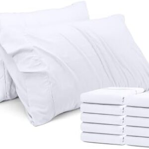 Utopia Bedding Queen Pillowcases - 12 Pack - Bulk Pillowcase Set - Envelope Closure - Soft Brushed Microfiber Fabric - Shrinkage and Fade Resistant Pillow Covers 20 x 30 Inches (Queen, White)