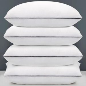 Standard Size Bed Pillows for Sleeping Set of 4,4 Pack Great Support Luxury Hotel Pillows for Side,Stomach and Back Sleepers.