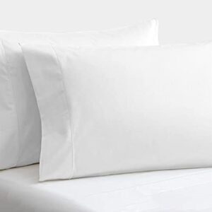 1000 Thread Count Pillow Cases 2 Piece - 100% Egyptian Cotton Luxurious Hotel Quality Long Staple Sateen Weave Soft, Cooling & Breathable Bed Pillow Covers - Standard / Queen (White).