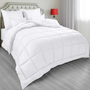 Utopia Bedding All Season Down Alternative Quilted Comforter Full Size- Duvet Insert with Corner Tabs- Machine Washable - Bed Comforter – White