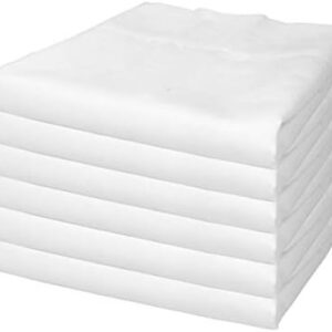 ShanDreamz -100% Cotton Percale Pillowcases, White Pillow Covers, Bulk Pillowcase Set of 6, Easy Care, Breathable, Perfect for Home & Hospital, Hotel Quality (White Queen/Standard 20"x30", 6)